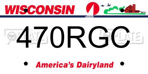 470RGC Wisconsin License Plate