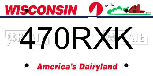 470RXK Wisconsin License Plate