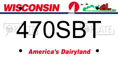 470SBT Wisconsin License Plate