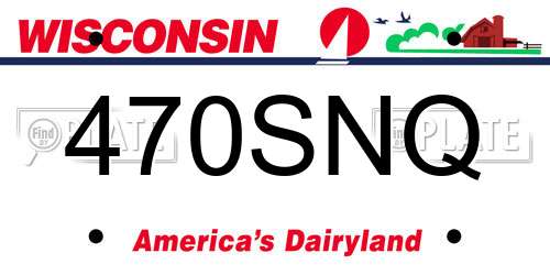 470SNQ Wisconsin License Plate