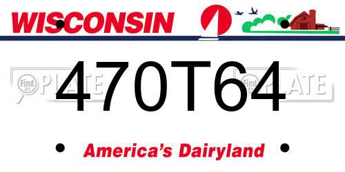 470T64 Wisconsin License Plate