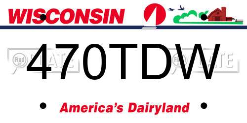 470TDW Wisconsin License Plate