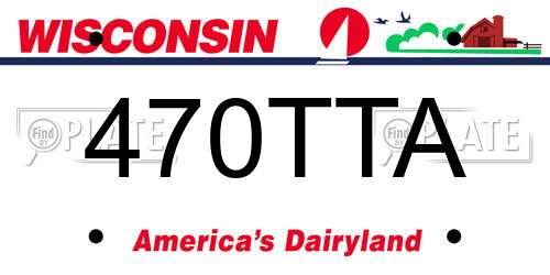 470TTA Wisconsin License Plate