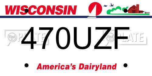 470UZF Wisconsin License Plate