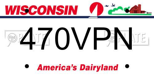 470VPN Wisconsin License Plate