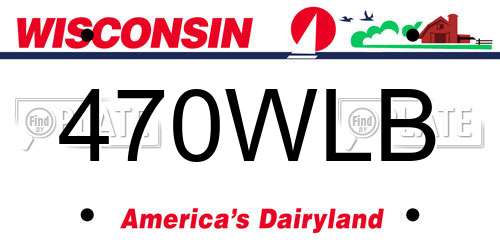 470WLB Wisconsin License Plate