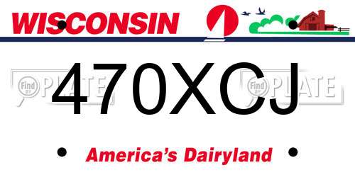 470XCJ Wisconsin License Plate