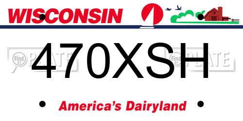 470XSH Wisconsin License Plate