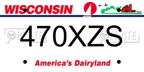 470XZS Wisconsin License Plate