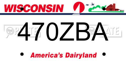 470ZBA Wisconsin License Plate
