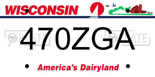470ZGA Wisconsin License Plate