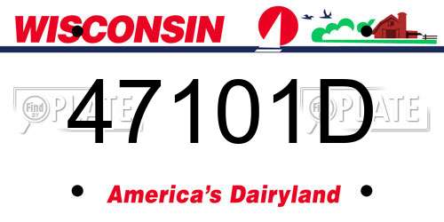 47101D Wisconsin License Plate