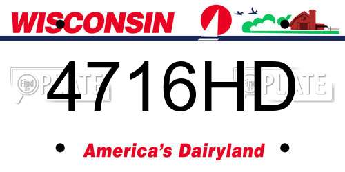 4716HD Wisconsin License Plate