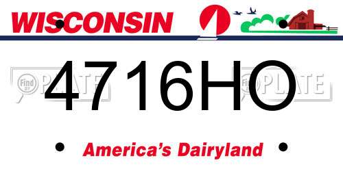 4716HO Wisconsin License Plate