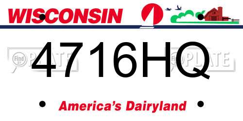 4716HQ Wisconsin License Plate