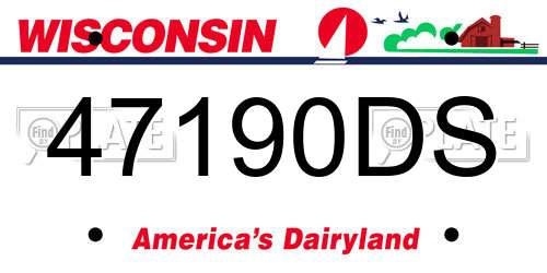 47190DS Wisconsin License Plate