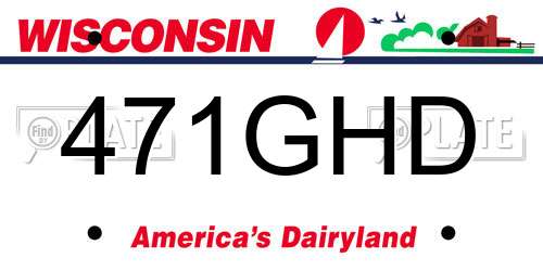 471GHD Wisconsin License Plate