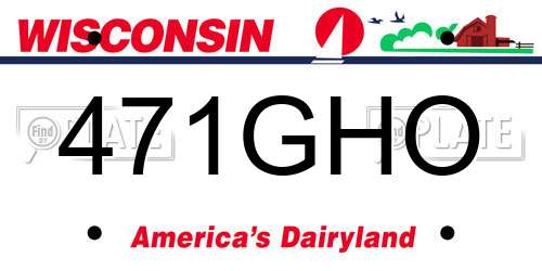 471GHO Wisconsin License Plate