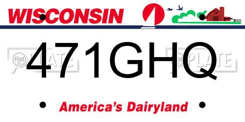 471GHQ Wisconsin License Plate