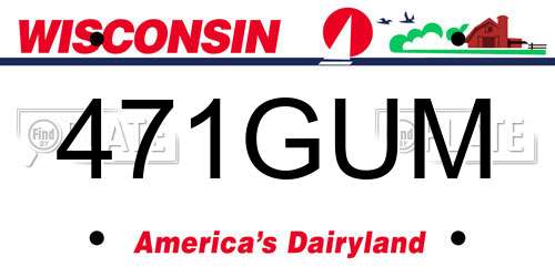 471GUM Wisconsin License Plate