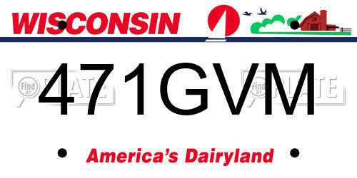 471GVM Wisconsin License Plate