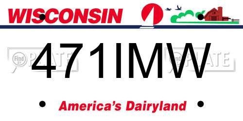 471IMW Wisconsin License Plate