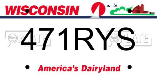 471RYS Wisconsin License Plate