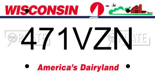 471VZN Wisconsin License Plate