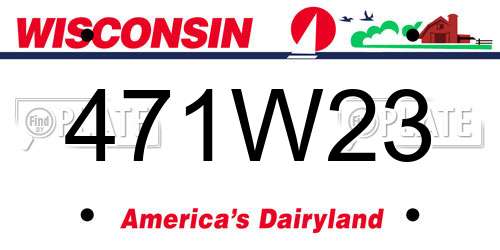 471W23 Wisconsin License Plate