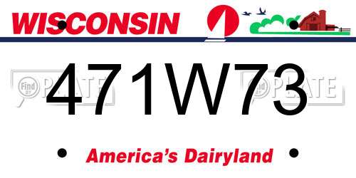 471W73 Wisconsin License Plate