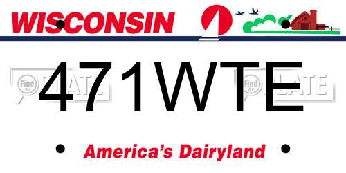 471WTE Wisconsin License Plate