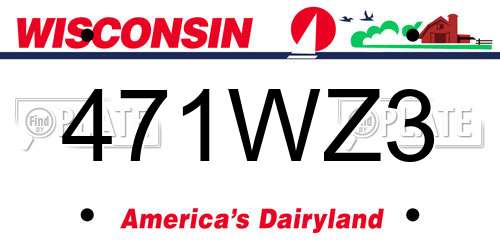 471WZ3 Wisconsin License Plate