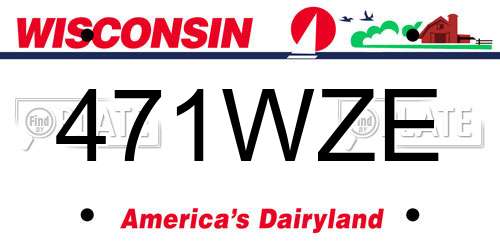 471WZE Wisconsin License Plate