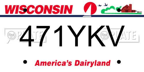 471YKV Wisconsin License Plate