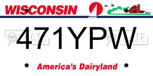 471YPW Wisconsin License Plate