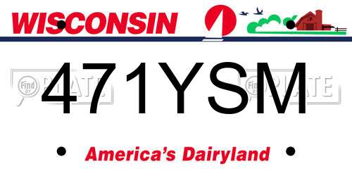 471YSM Wisconsin License Plate
