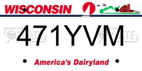 471YVM Wisconsin License Plate