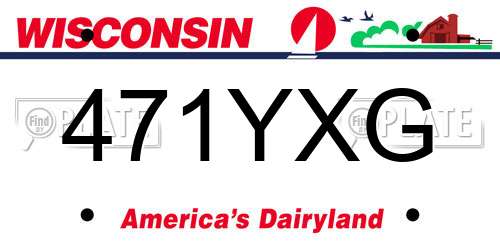 471YXG Wisconsin License Plate