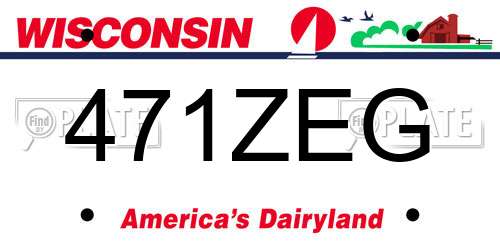 471ZEG Wisconsin License Plate