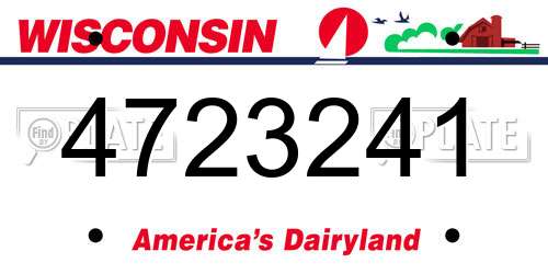 4723241 Wisconsin License Plate