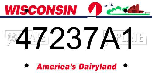 47237A1 Wisconsin License Plate