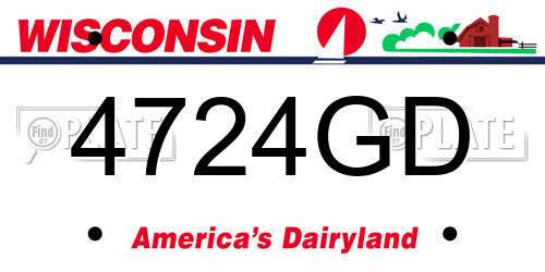 4724GD Wisconsin License Plate