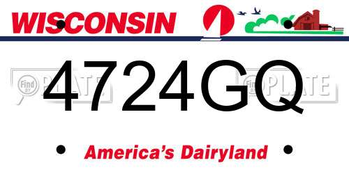 4724GQ Wisconsin License Plate
