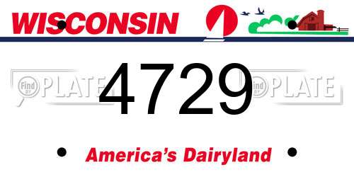 4729 Wisconsin License Plate