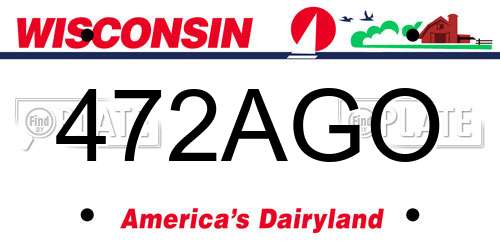 472AGO Wisconsin License Plate