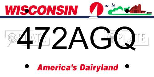 472AGQ Wisconsin License Plate