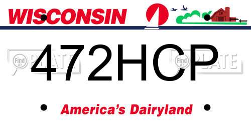 472HCP Wisconsin License Plate