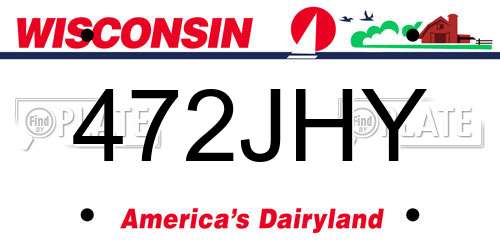 472JHY Wisconsin License Plate