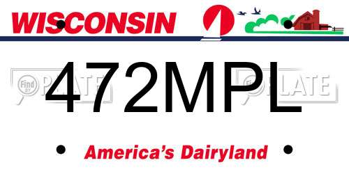 472MPL Wisconsin License Plate