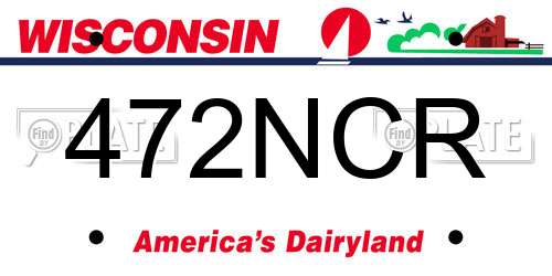 472NCR Wisconsin License Plate